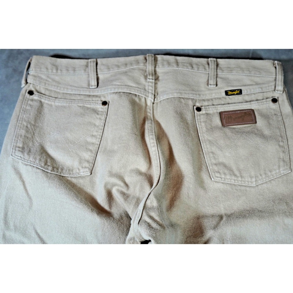 Vintage Wrangler 13MWZ USA Made Cowboy Cut Bootcut Jeans Tan Mens 40x34